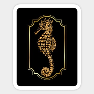 Golden seahorse Sticker